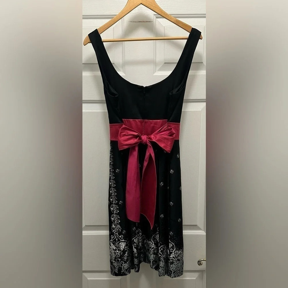Teeze Me Black with Pink Belt Semi Formal Dress Size 13 - Picture 2 of 7